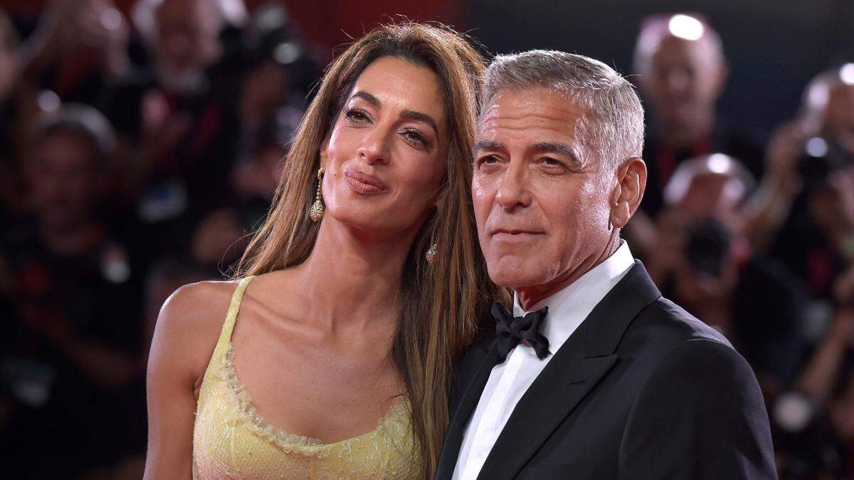 El actor George Clooney y su esposa, Amal Clooney, asisten a la presentación de la película “Wolfs”, en el Festival Internacional de Cine de Venecia, Italia, el domingo 1 de septiembre de 2024.