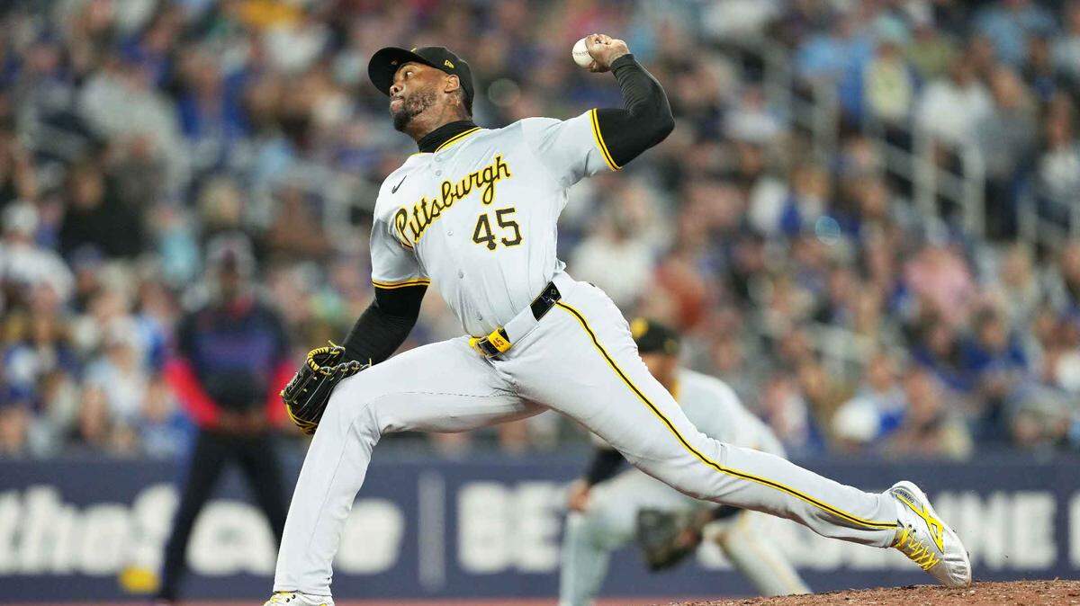 Con 37 años, Aroldis Chapman todavía lanza envíos a una velocidad superior a las 99 millas. No actuó en el 2024 como cerrador con los Piratas de Pittsburgh, pero aun así salvó 14 juegos.