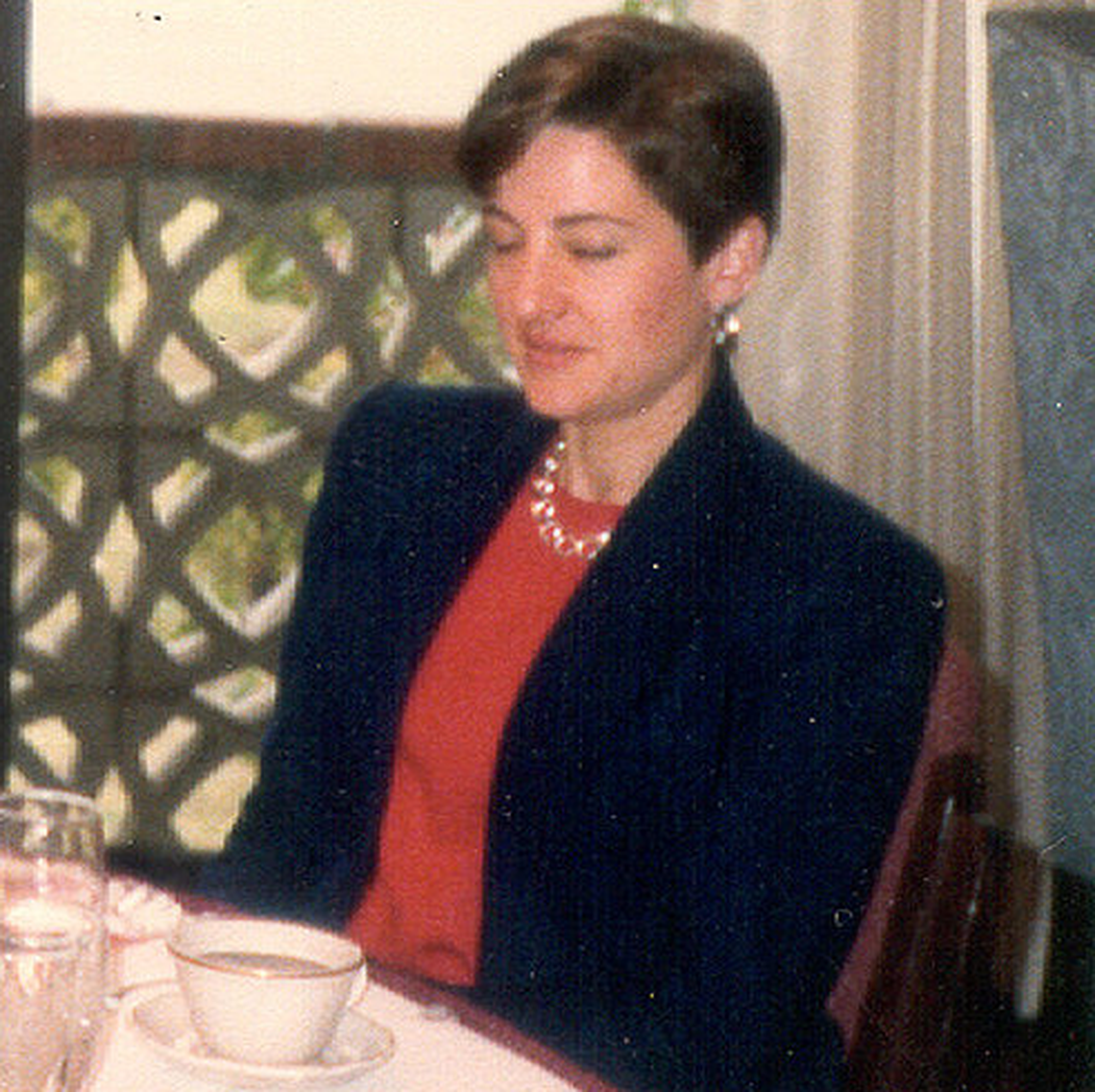 Ana Belén Montes at a party in 1990.