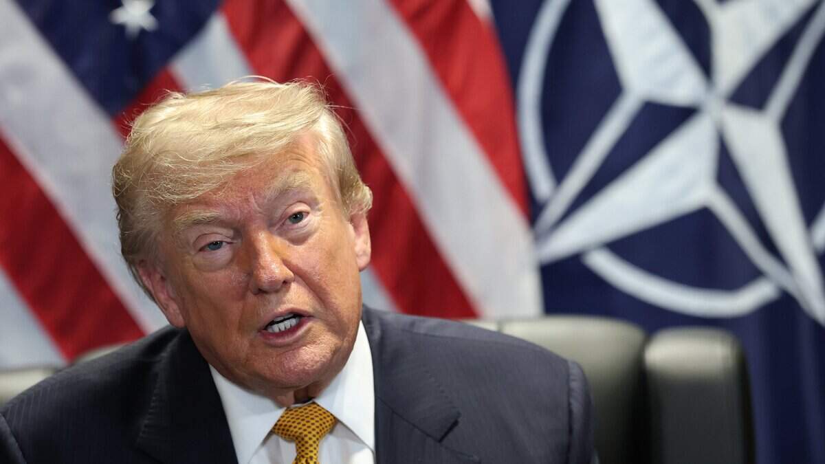 ANKARA, TURKEY - JULY 08:  U.S. President Donald Trump meets with NATO Secretary General Mark Rutte (not shown) for bilateral talks at Bestepe Presidential Compound during the NATO Summit on July 08, 2026 in Ankara, Turkey. Leaders from NATO's 32 countries, plus NATO allies like Ukraine, gathered in the Turkish capital to discuss a range of issues involving spending targets, defense industrial production, and support for Ukraine, among other topics. (Photo by Win McNamee/Getty Images)