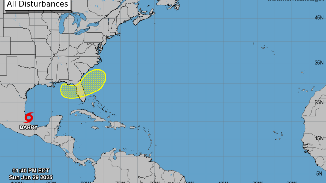 Se forma Barry, la segunda tormenta de la temporada de huracanes en el Atlántico