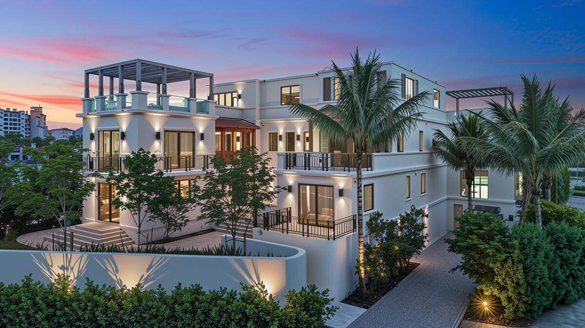 Una representación visual de una vivienda unifamiliar en Mansions on Fisher Island muestra el aspecto que tendrá, una vez finalizada, una de las parcelas vendidas recientemente. La Mansión 5 se encuentra bajo contrato por 36.5 millones de dólares.