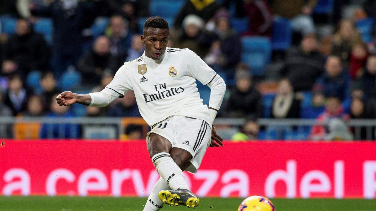 El delantero brasileño del Real Madrid Vinicius Jr. anotó el segundo gol del Real Madrid en el triunfo ante el Alavés, el 3 de febrero de 2019.