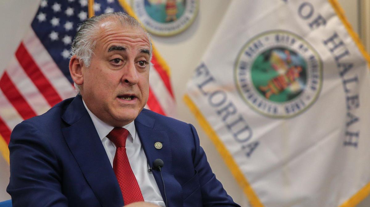 Hialeah Mayor Esteban Bovo Jr. during an interview with el Nuevo Herald at City Hall on March 15, 2022.