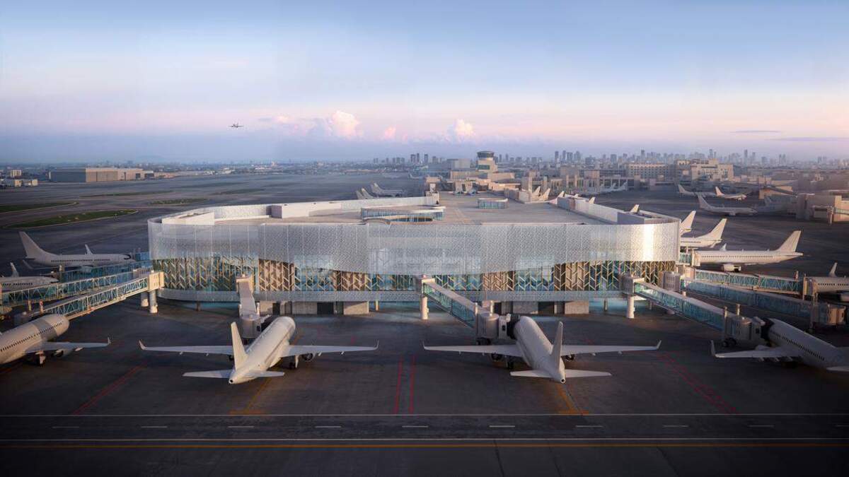 Representación del interior de la futura ampliación de la puerta D60 en el Aeropuerto Internacional de Miami.