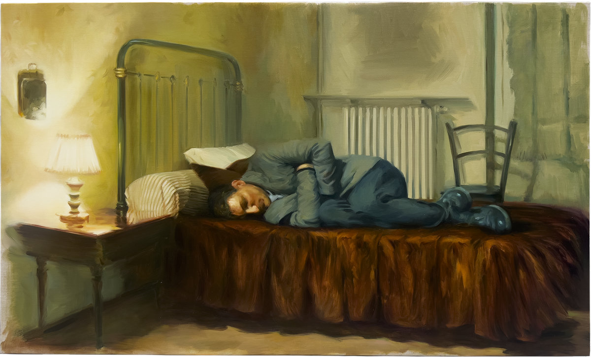 ‘I’m Coming Back To You II’, 2025, óleo sobre lino, 36 x 60 pulgadas.