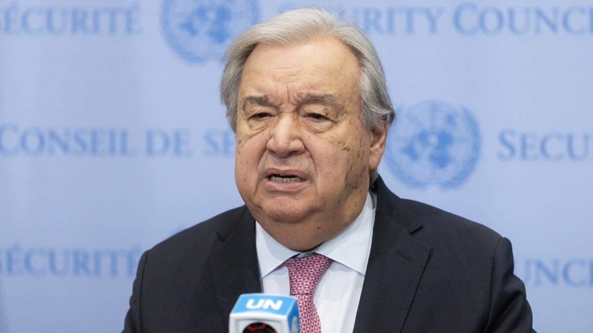 Fotografía de archivo del secretario general de la ONU, António Guterres, durante una alocución, en la sede del organismo, en Nueva York. EFE/Justin Lane

