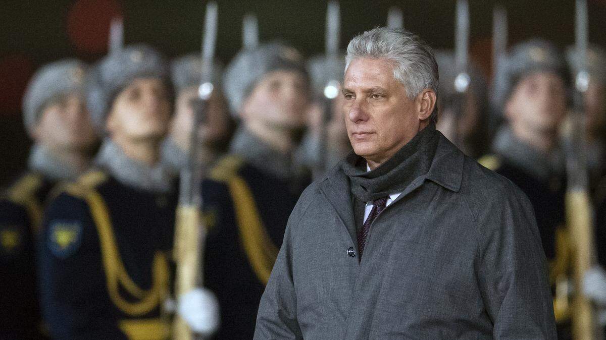 Cuban leader Miguel Diaz-Canel arrives in Moscow on Nov. 1, 2018.