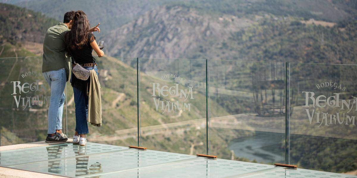 Bodegas Regina Viarum en el corazón de la Ribeira Sacra, donde se puede disfrutar de espectaculares vistas de los cañones del río Sil y contemplar las vertiginosas pendientes, donde los verdaderos protagonistas de la viticultura más heroica cuidan con esmero las mejores variedades de uva de la zona, todo un ejemplo de viticultura de montaña.