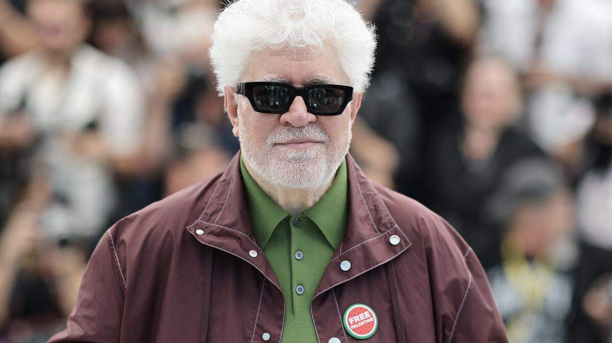Spanish director and screenwriter Pedro Almodovar poses during a photocall of the film "Amarga Navidad" (Bitter Christmas) at the 79th edition of the Cannes Film Festival in Cannes, southern France on May 20, 2026. (Photo by Thibaud MORITZ / AFP via Getty Images)