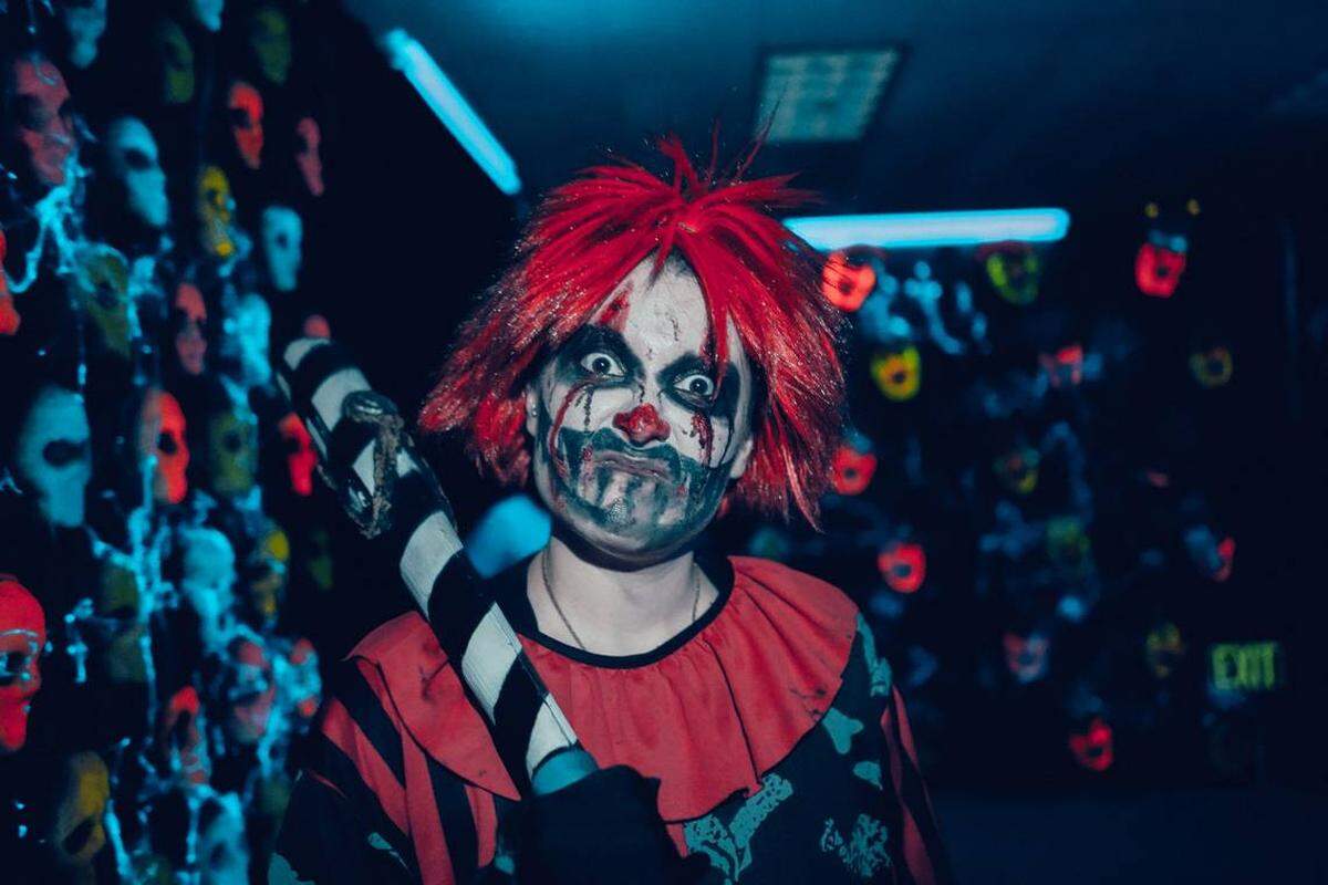 Uno de los actores de la Casa del Horror, en el Miami International Mall, en Doral.