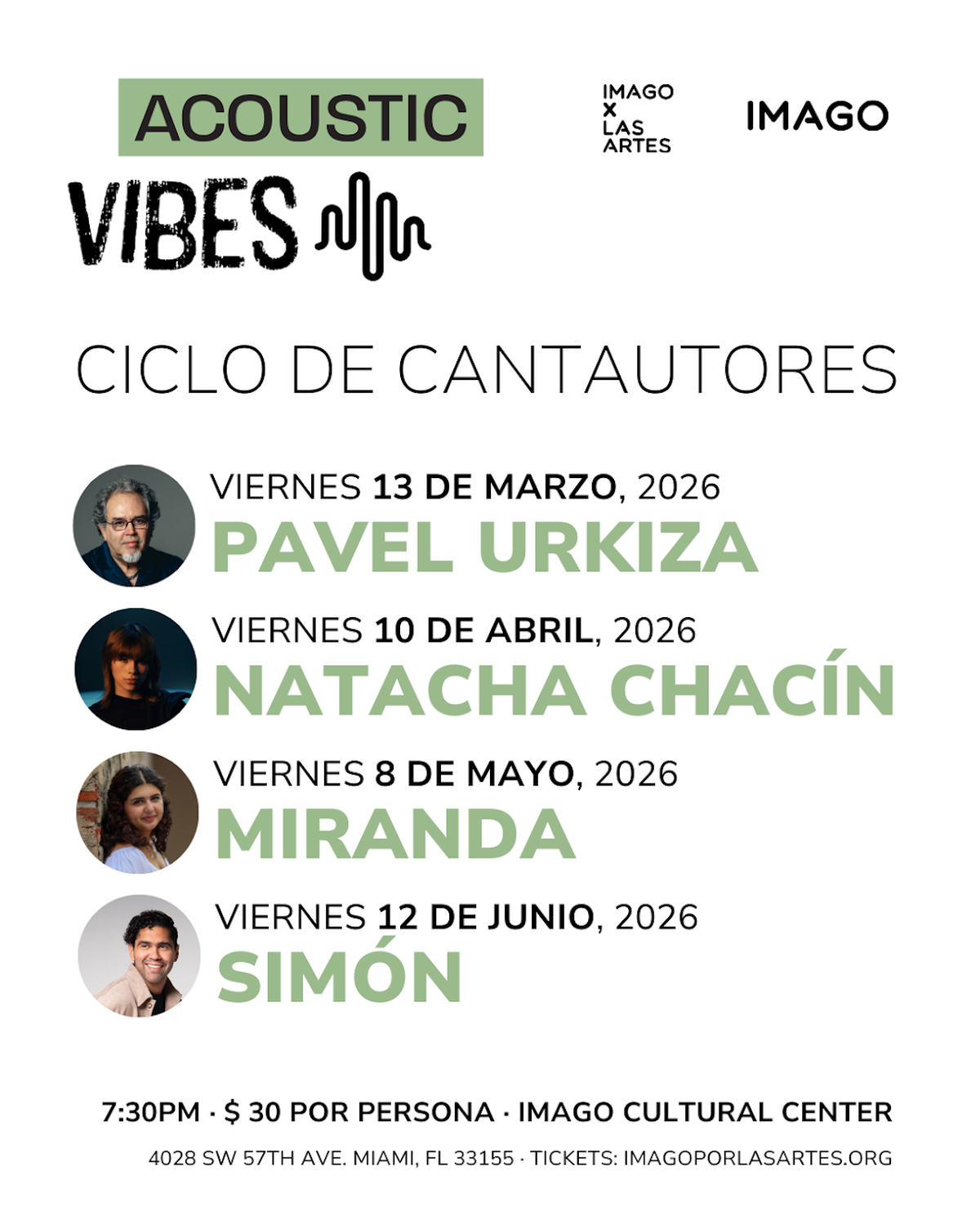 Acoustic Vibes un ciclo de cantautores en Imago.