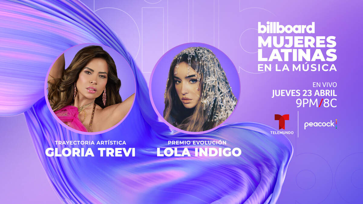 La legendaria artista latina Gloria Trevi y la reconocida cantante española Lola Indigo se suman a la lista de homenajeadas de la cuarta edición del especial Billboard Mujeres Latinas en la Música.