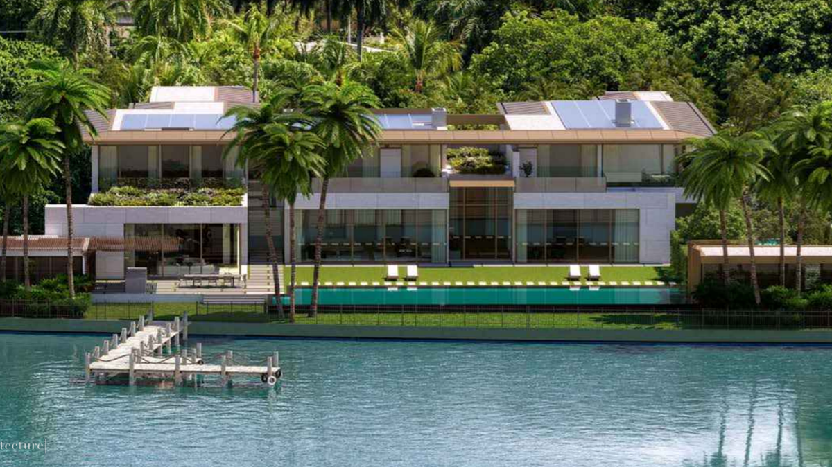 La Junta de Revisión de Diseños de Miami Beach votó de forma unánime a favor del diseño del financiero multimillonario Orlando Bravo para su nueva casa. En la foto, cómo luciría desde la Bahía de Biscayne Bay.