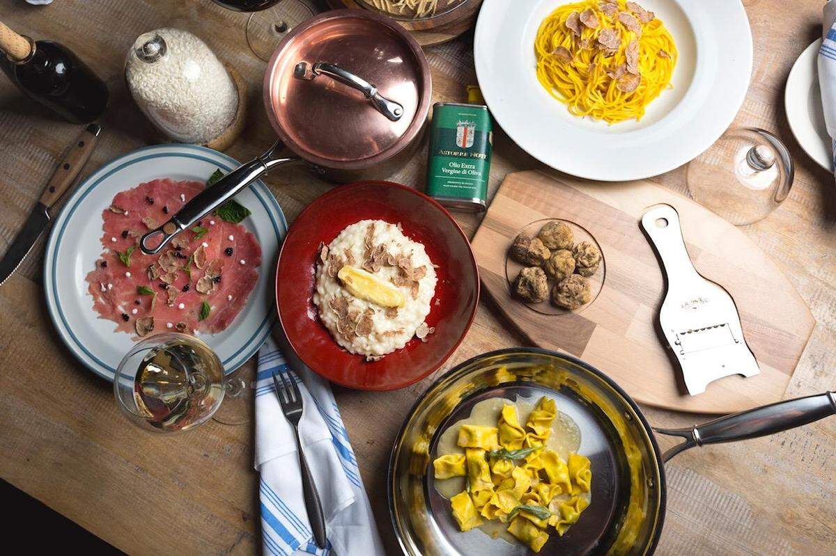 Pasta tagliolini con trufas.
