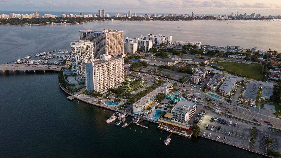 Waterfront condominiums appeal to developers looking to flip a site. Above: An aerial view of North Bay Village.