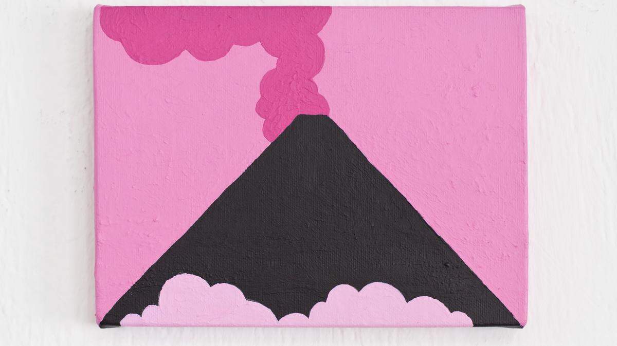 ‘Fumarola rosa y niebla’, 2019, acrílico sobre lienzo, Acrylic on canvas 6 1.4 x 85.8 x 3.4 pulgadas.
