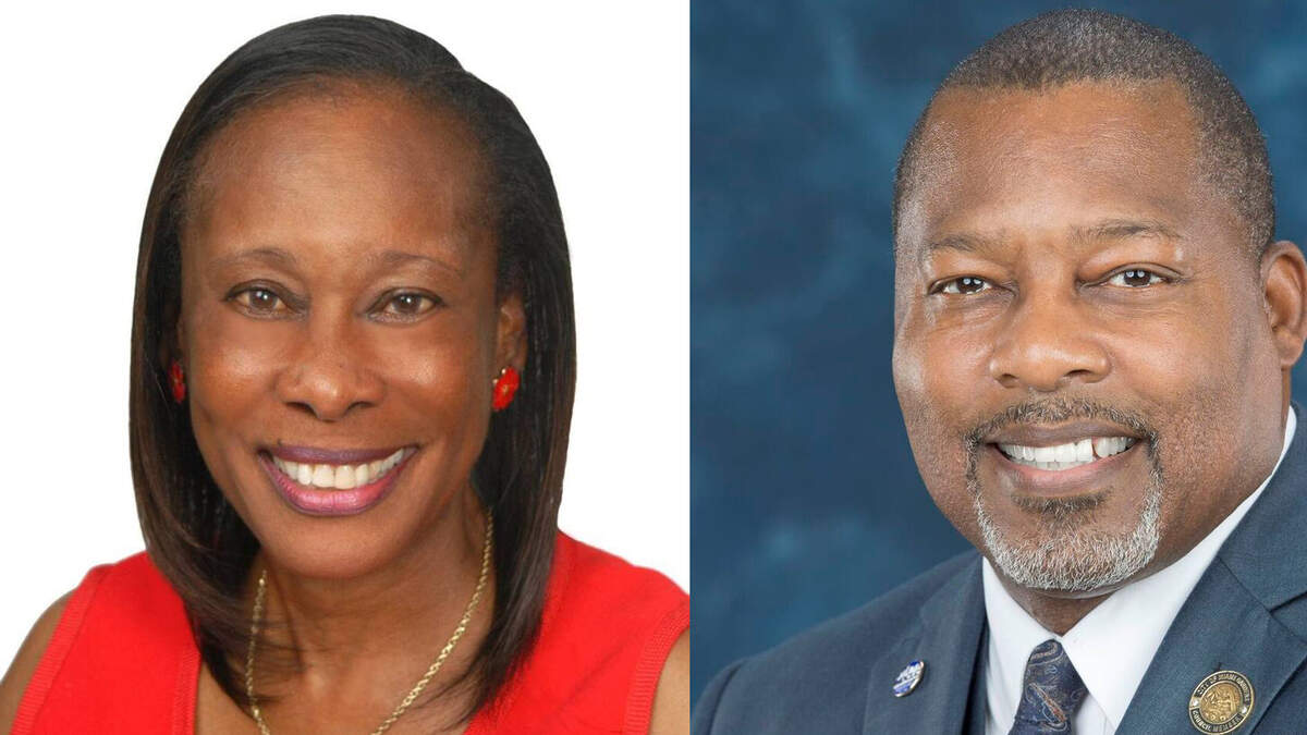 Los candidatos a la alcaldía de Miami Gardens, Sharon Pritchett y Rodney Harris.