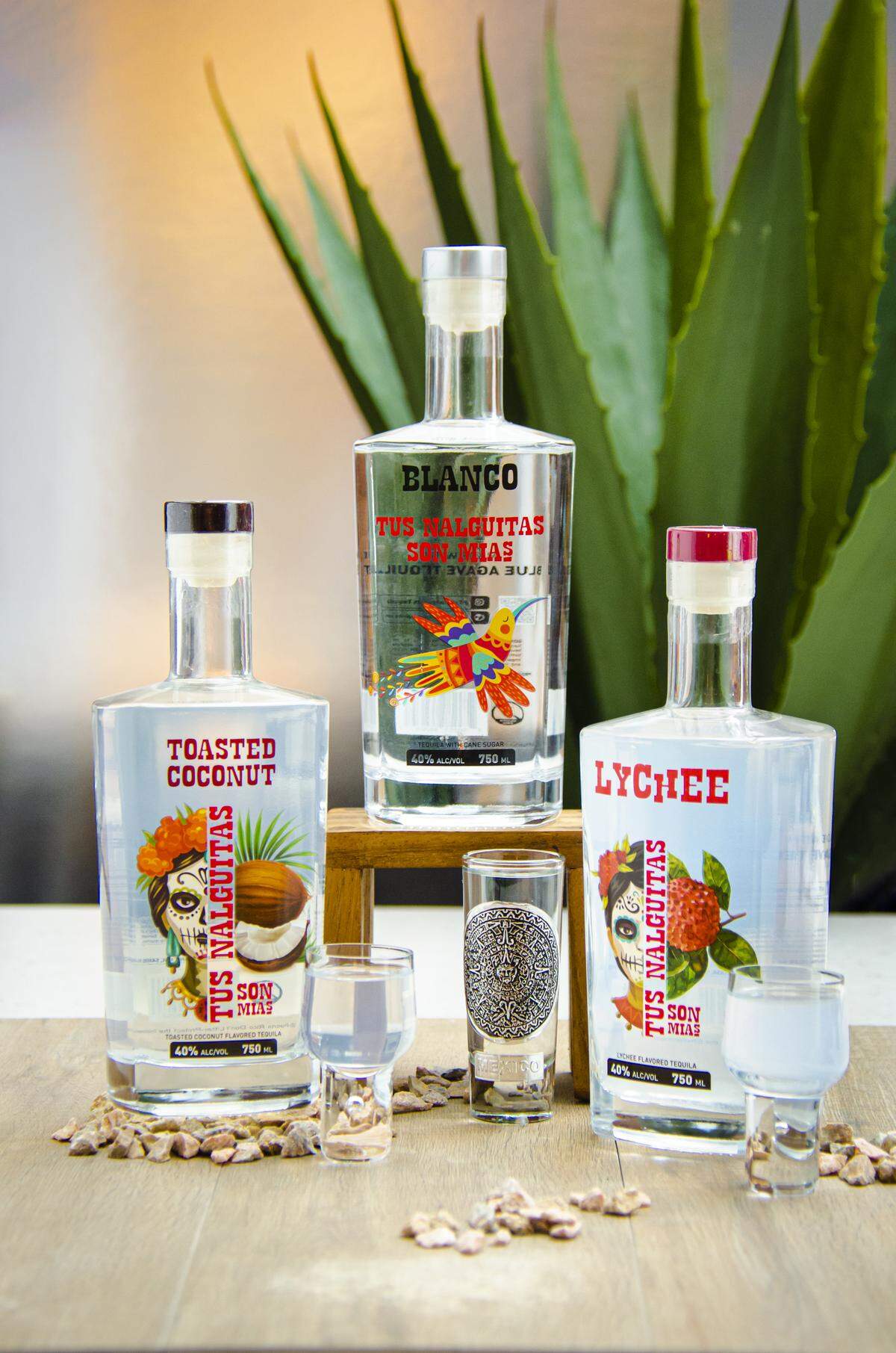 Tus Nalguitas Son Mías is produced at a distillery in Islamorada, in the Keys, using raw material from the Tequila region in the Mexican state of Jalisco.