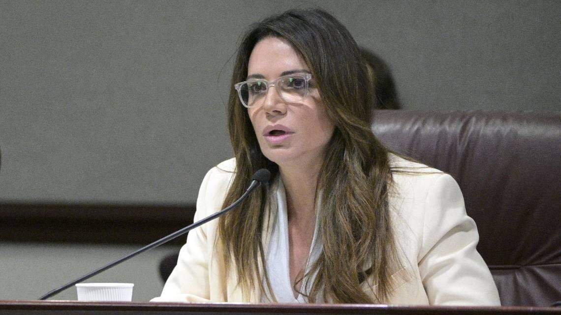 Florida Sen. Ileana Garcia speaks during a Senate Community Affairs Committee meeting in a legislative session, Wednesday, Jan. 12, 2022, in Tallahassee, Fla.