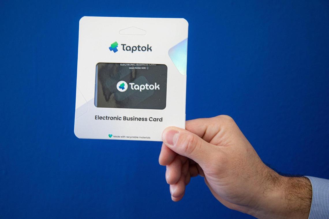 Here’s what a TapTok electronic business card looks like.
