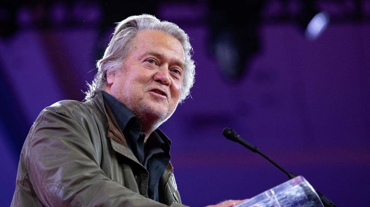 Steve Bannon, host of War Room, closes out the final day of CPAC on February 24, 2024. (Photo by Zach D Roberts/NurPhoto) (Photo by Zach D Roberts / NurPhoto / NurPhoto via AFP)
