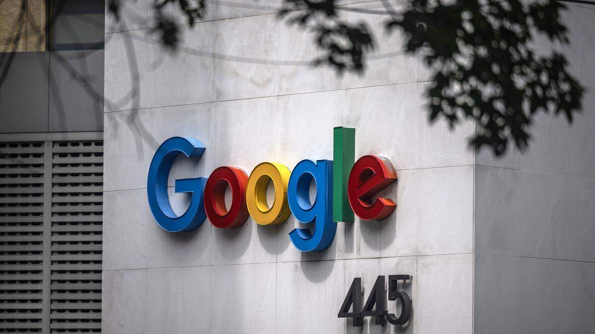 The Google logo is pictured at the company's headquarters in Mexico City on September 23, 2025. Google is celebrating 20 years of presence in Mexico. (Photo by Carl de Souza / AFP) (Photo by CARL DE SOUZA/AFP via Getty Images)