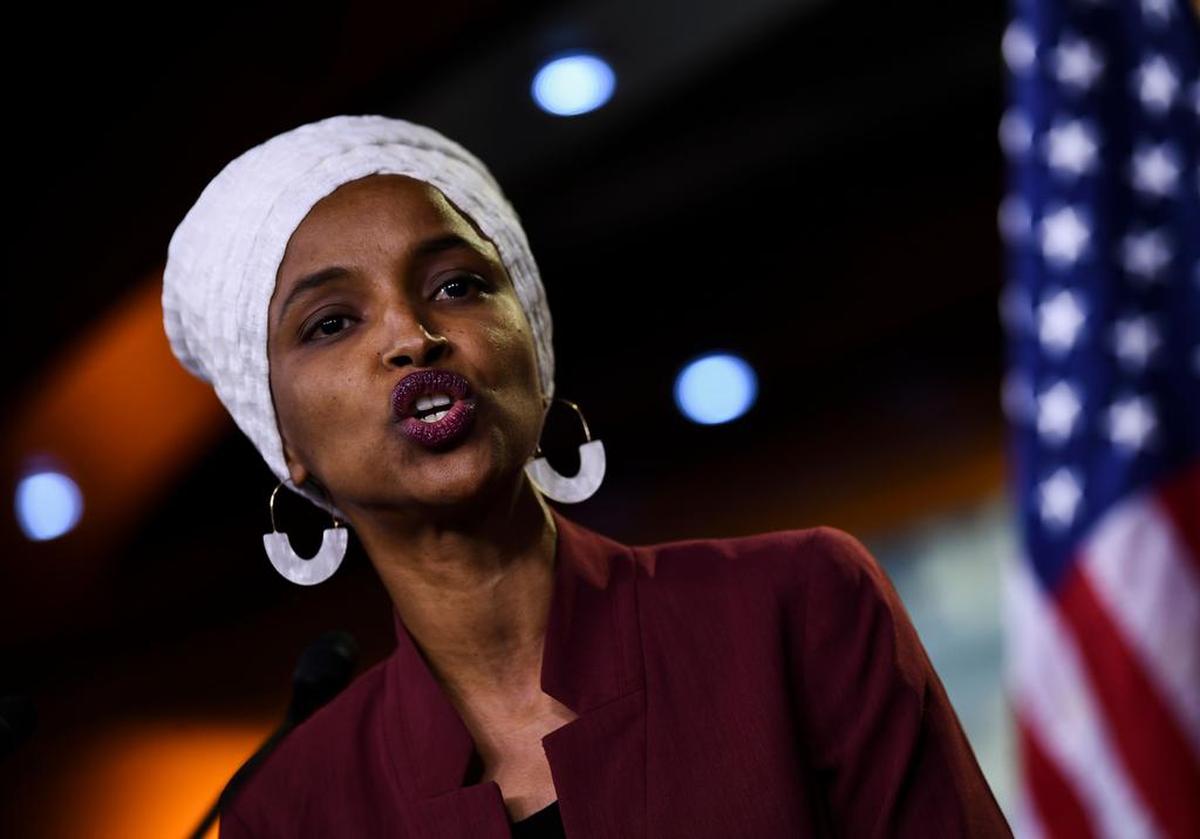 U.S. Rep. Ilhan Omar speaks during a July 16 press conference at the U.S. Capitol.