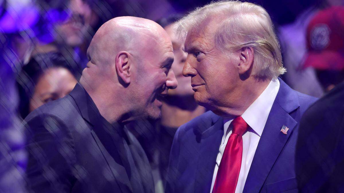 Dana White, patrón de la UFC (izq.) y próximo al presidente Donald Trump, anunció este martes la celebración de una velada de artes marciales mixtas en la Casa Blanca el 4 de julio de 2026, día del 250 aniversario de Estados Unidos.