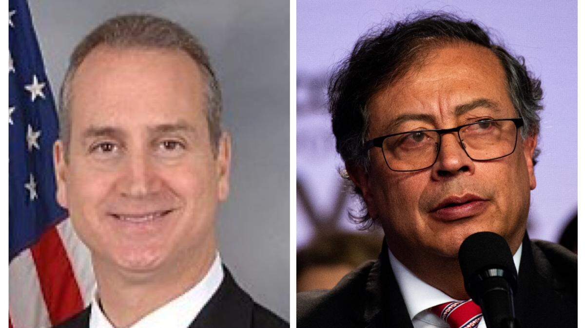 El congresista republicano de Florida, Mario Díaz-Balart (izq.), y el presidente de Colombia, Gustavo Petro, intercambiaron acusaciones en las redes sociales el martes, 6 de mayo de 2025.