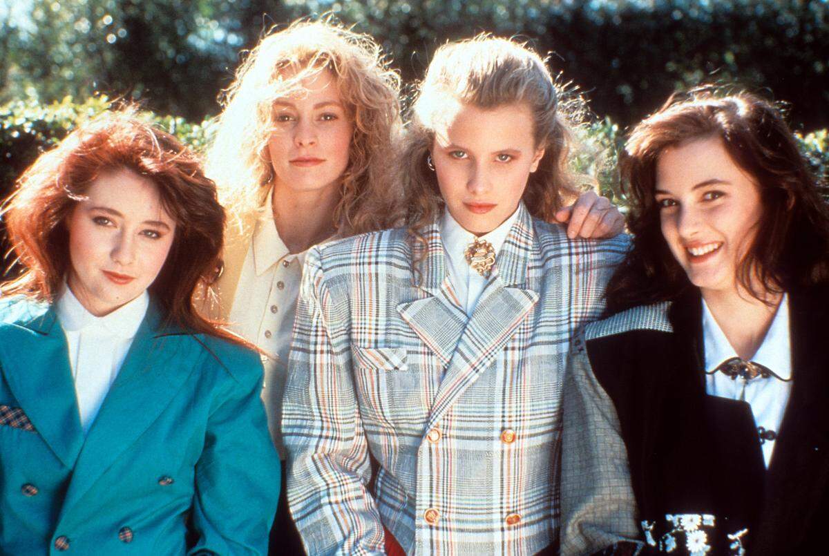 Shannen Doherty, Lisanne Falk, Kim Walker y Winona Ryder en el filme ‘Heathers’, 1988, comedia de humor delirante se proyecta en Coral Gables Art Cinema.