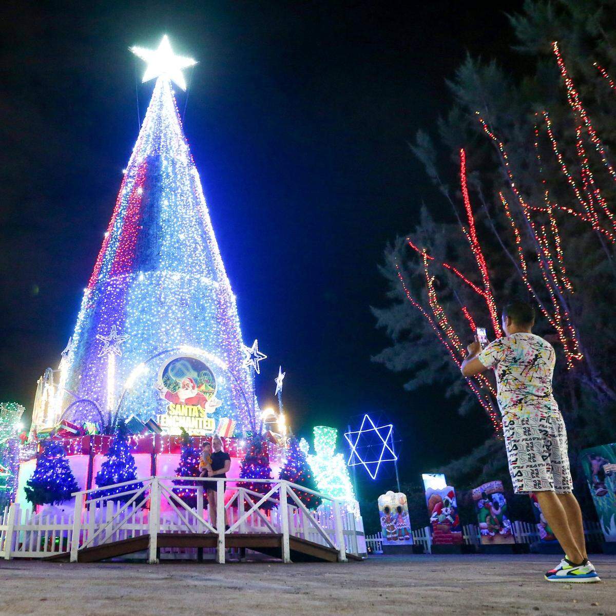 The giant Christmas tree is another signature attraction at Santa’s Enchanted Forest, which is leaving Hialeah Park.