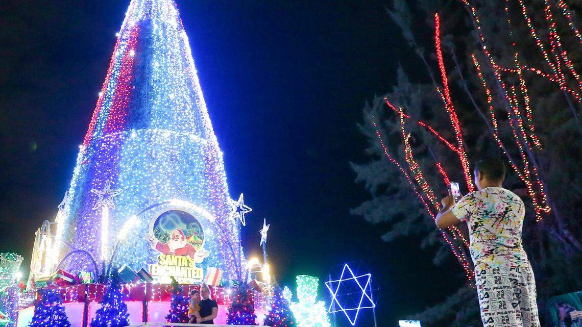 Christmas tree at Santa’s Enchanted Forest in Medley 