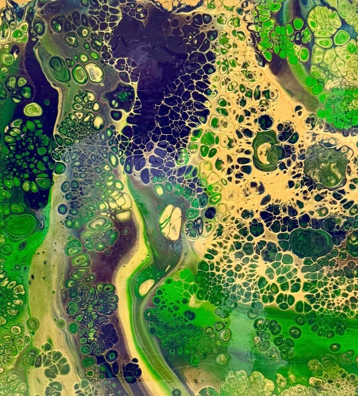 “Everglades”, 2023, de Julio Taquechel. Acrílico sobre lienzo, 20 x 20 pulgadas. Subastado en el Museo de Coral Gables y adquirido por Enrique Santos.