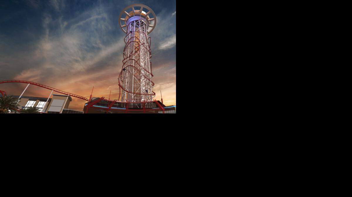 La montaña rusa se construiría en el complejo Skyplex Orlando con los raíles fijados alrededor de una torre con un elevador de 524 pies de altura.