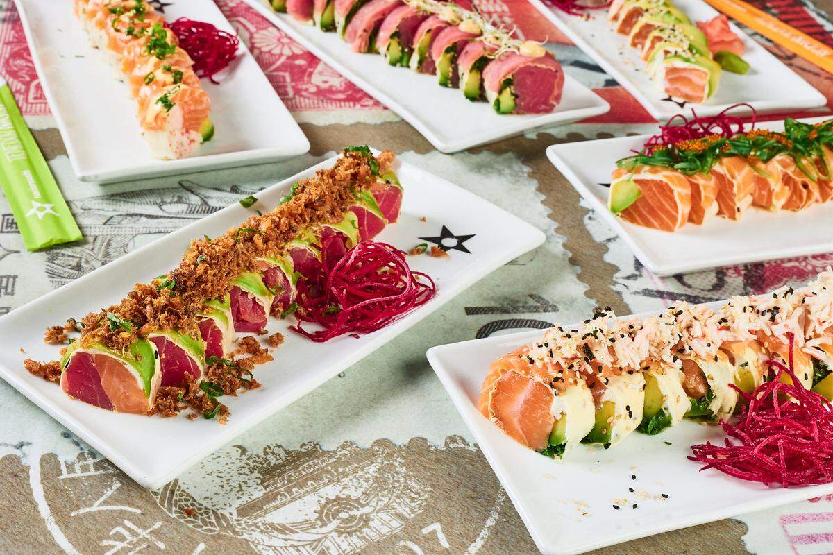 Keto Rolls en Nacionsushi, que vienen con pescado extra. 