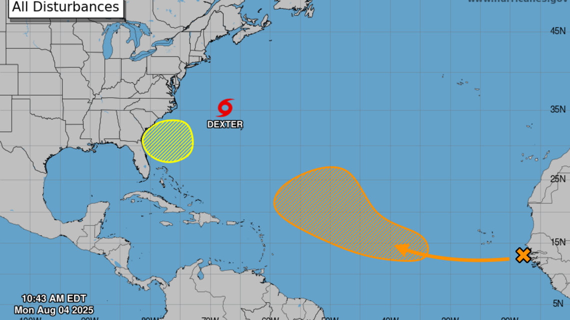 Se forma la tormenta Dexter. Vigilan otros dos sistemas, uno frente a Florida