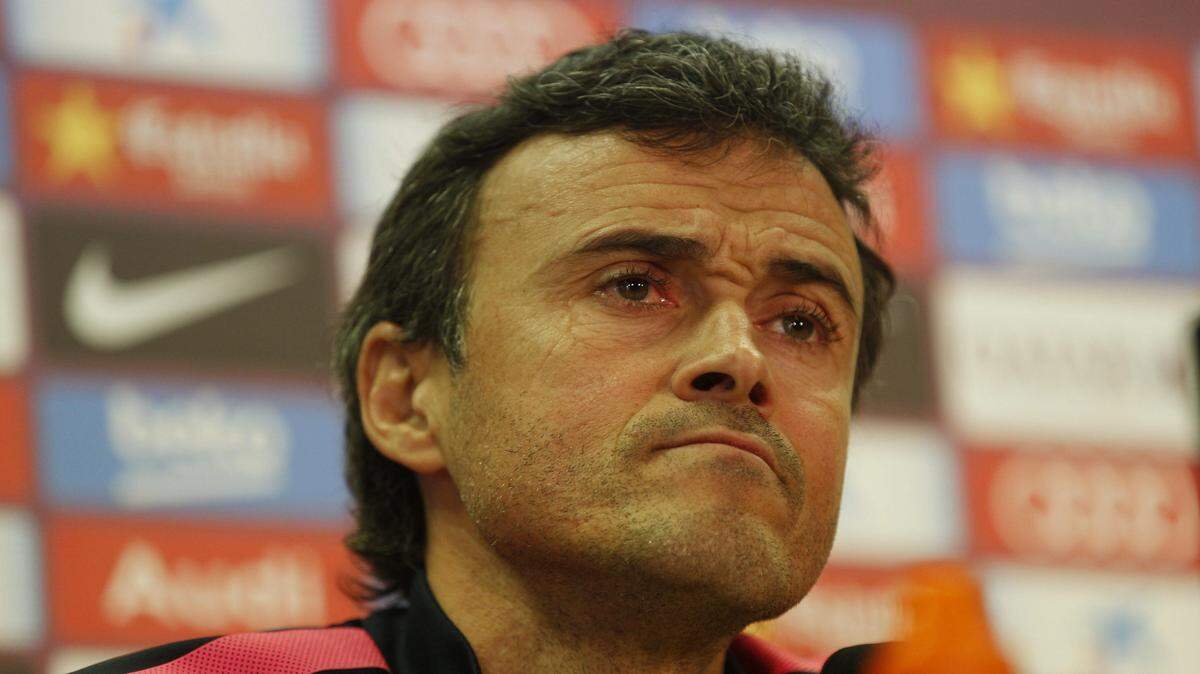 Luis Enrique Martínez habla en una conferencia de prensa con Barcelona el 7 de enero de 2015.