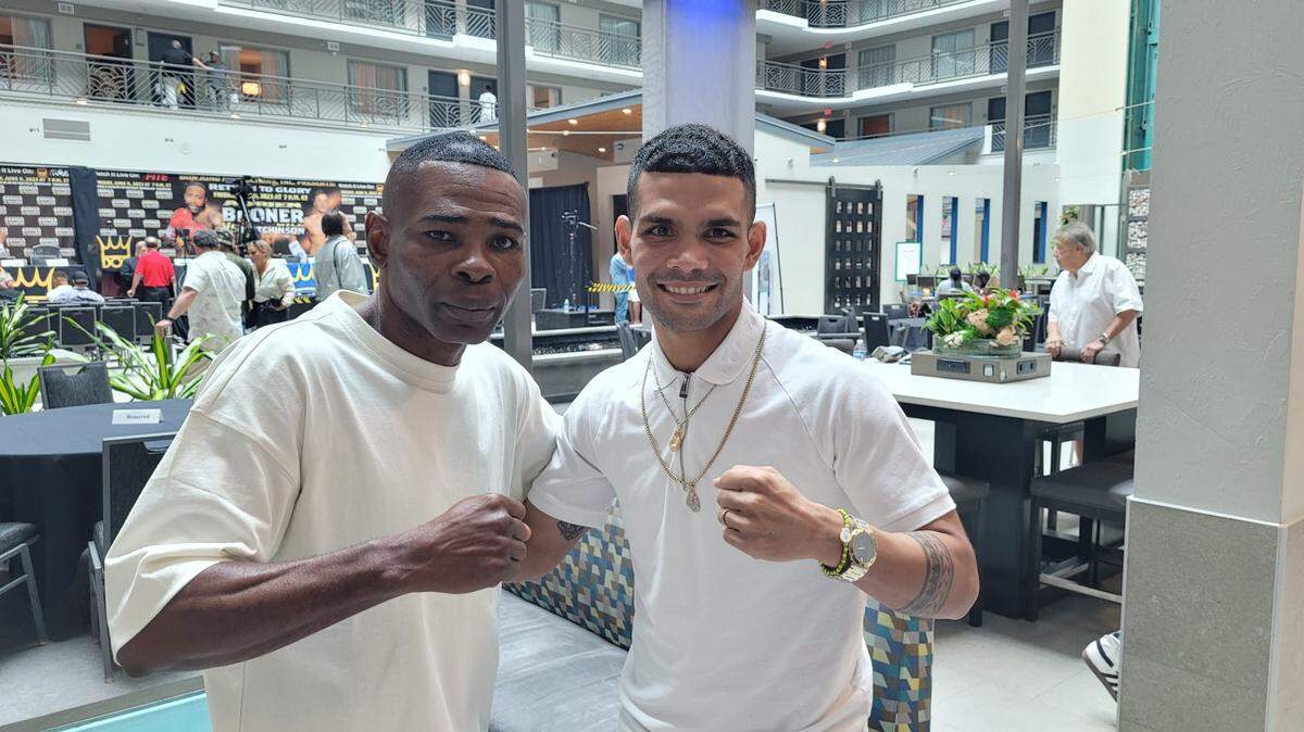 GUILLERMO RIGONDEAUX (izq.) junto a Neslán Machado, quienes estarán en la velada de Don King en Miami.
