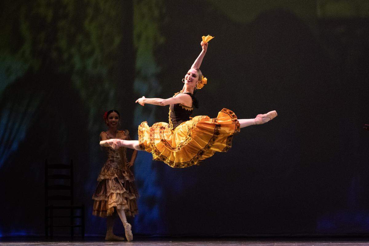 Daynelis Muñoz (en la foto en “Don Quijote Suite”) actuará en dos obras: “La Bayadere Suite” y “Carnaval”.