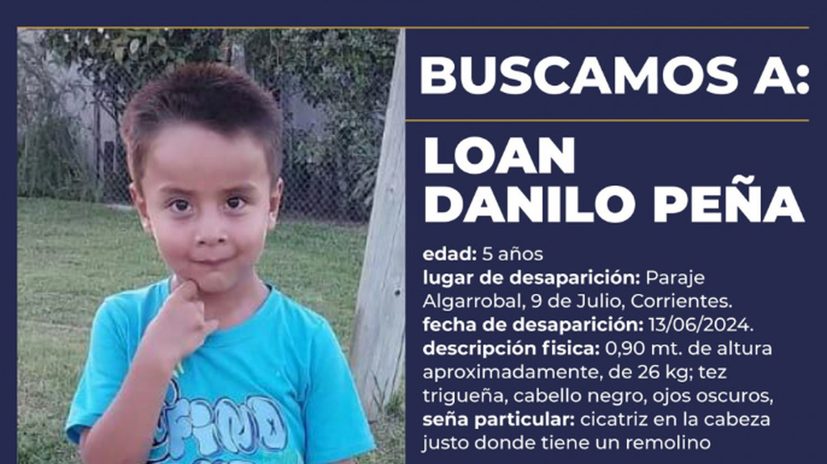 Loan Danilo Peña está desaparecido desde el 13 de junio pasado, cuando fue visto por última vez en el Paraje Algarrobar de la localidad de 9 de Julio, departamento de San Roque, en Corrientes, Argentina.