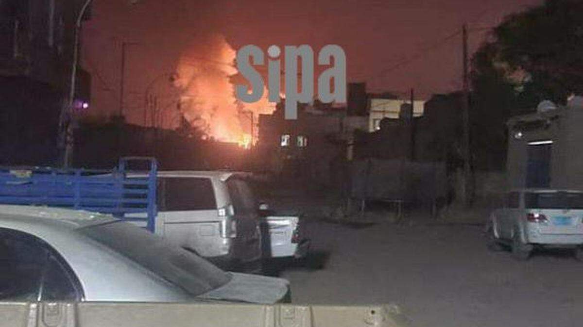 Imagen de Saná, la capital de Yemen, después del ataque aéreo lanzado por Estados Unidos y Gran Bretaña, el 12 de enero de 2024. 