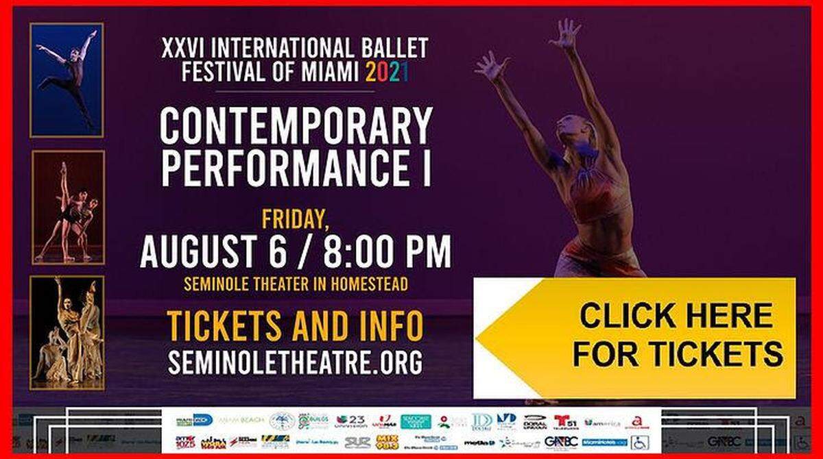 Programa XXVI Festival Internacional de Ballet Miami 2021 del 6 al 15 de agosto.