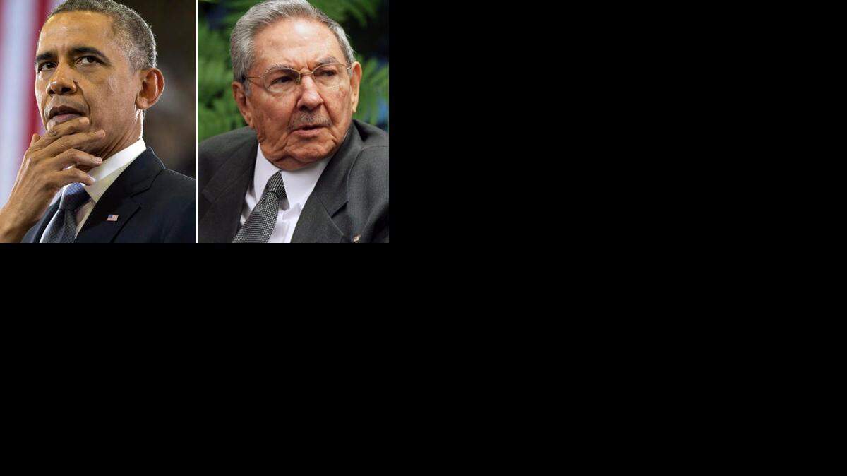 Los mandatarios Barack Obama y Raúl Castro.
