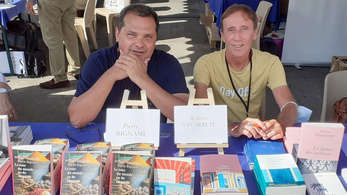 William Navarrete y Pierre Bignami, en el Festival del Libro de Niza, septiembre 2021.