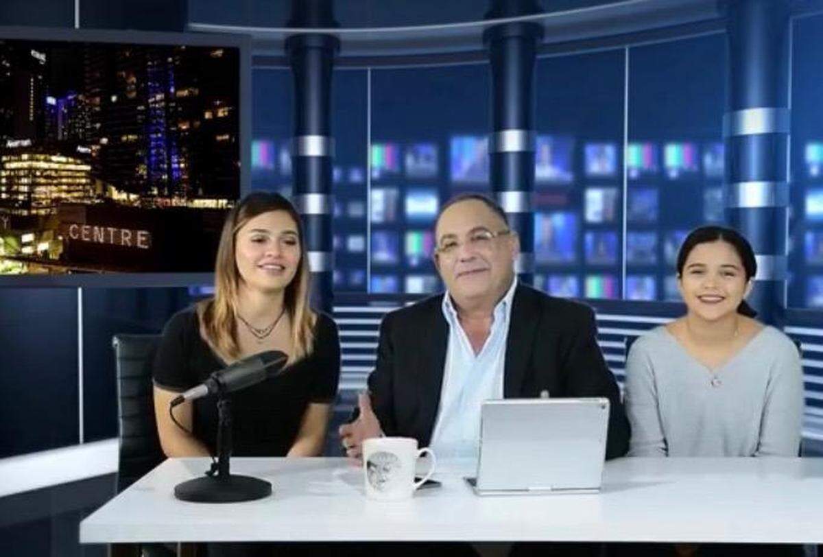 Albertico Pujol junto a sus hijas Isabella Lucía y Ana Sofía.