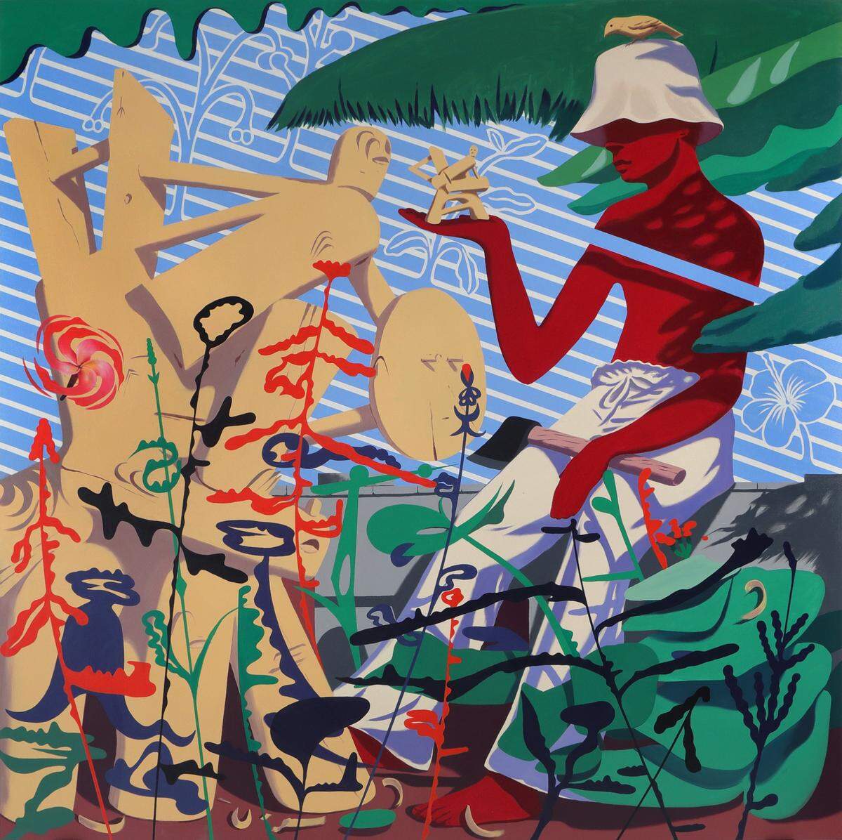 ‘Witness of Creation’, 2024, óleo sobre lienzo, 108 x 108 pulgadas.