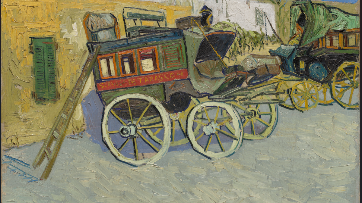 “Tarascon Stagecoach”, 1888, de Vicent van Gogh, óleo sobre lienzo, 28 1/8 x 36 7/16 pulgadas, de la Fundación Henry and Rose Pearlman cedida a Princeton University Art Museum en el Norton Museum of Art, en West Palm Beach.