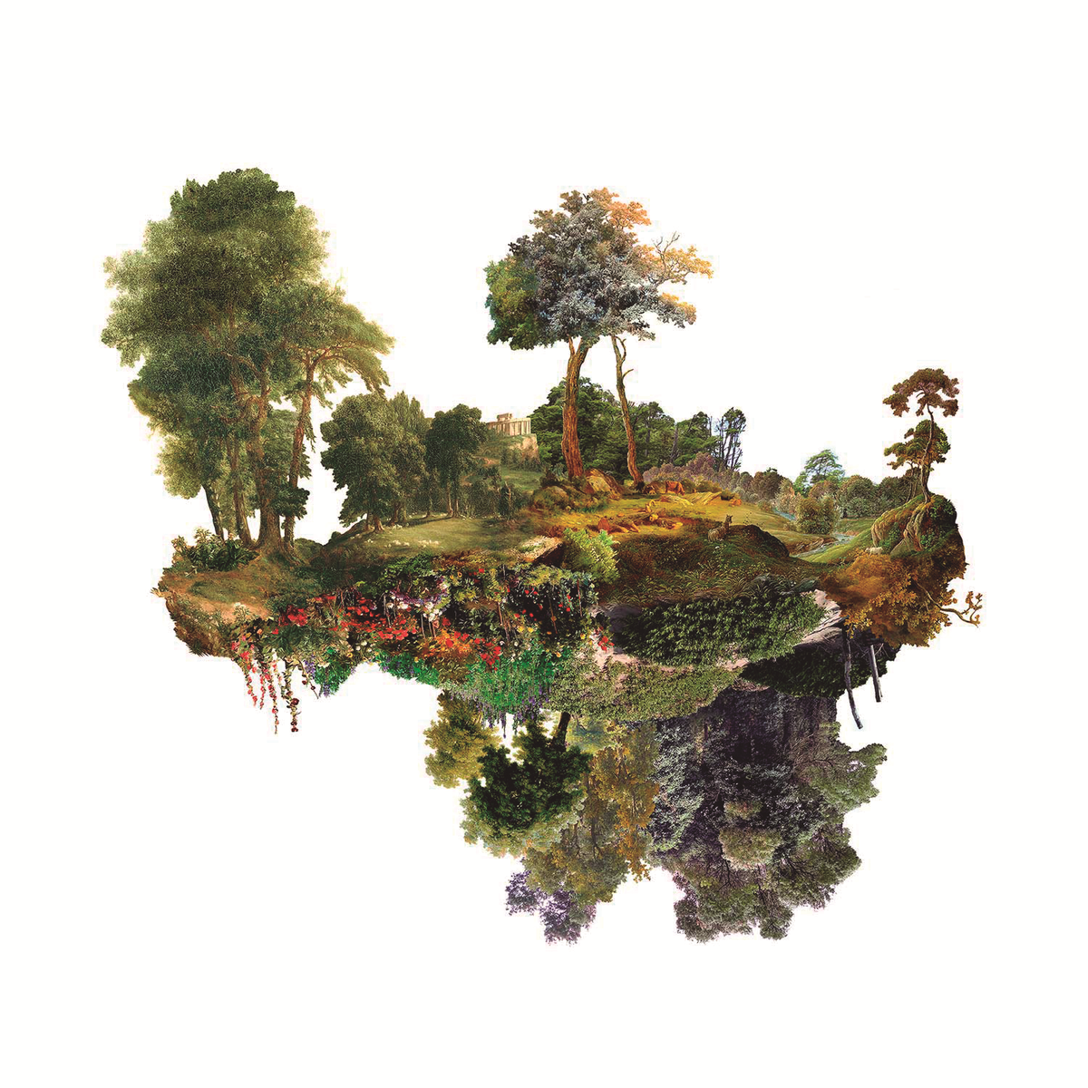 “Paisajes culturales XXXVIII”, 2023, de Julia Romano. Collage digital, impresión de inyección de tinta sobre papel de algodón, 23 x 47 pulgadas ( 60 x 120 cm.).