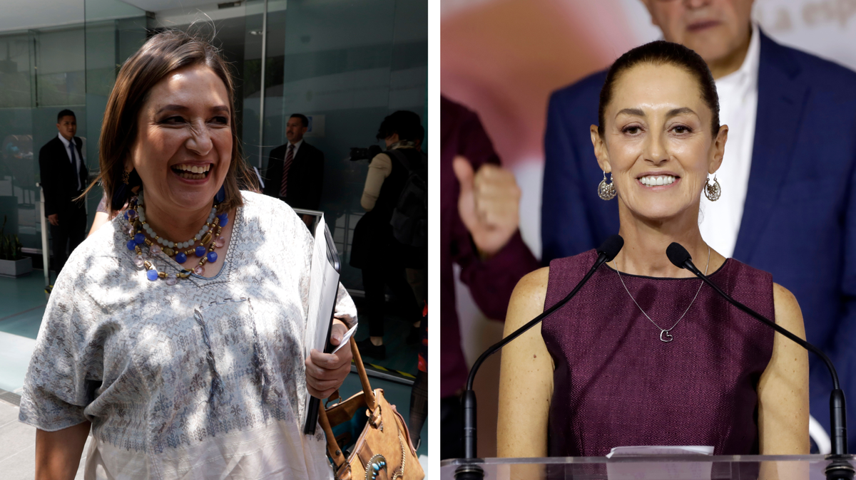 Esta combinación de fotos muestra a las dos principales candidatas a la presidencia de México, Xóchitl Gálvez (izq.) y Claudia Sheinbaum. Sheinbaum será la candidata presidencial del gobernante Movimiento Regeneración Nacional (Morena), que enfrentará a Gálvez, del opositor Frente Amplio por México.